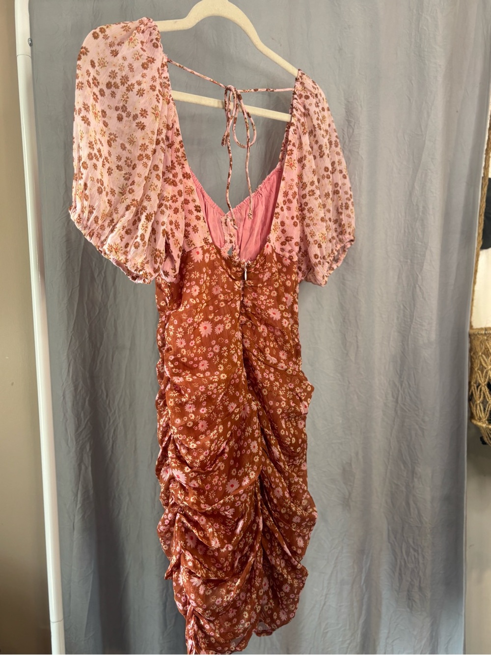Free People Floral Puff Mini Dress XS - Picture 8 of 12